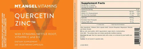 Miniatura 9 de Mt. Angel Vitamins - Quercetina de zinc con suplemento de bromelina - Apoyo inmunológico y salud respiratoria - Cápsulas de quercetina de 500 mg