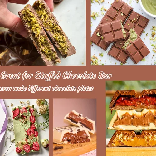 Miniatura 2 de Webake Molde de barra de chocolate profundo para relleno, molde de silicona para chocolate para rellenar chocolate, caramelos, cera derretida