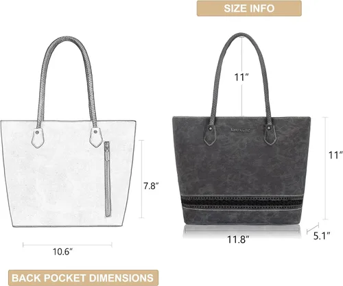 Miniatura 3 de Montana West Bolsas Tote Tejidas para Mujeres, Carteras y Bolsos de Mano con Bolsillo Trasero con Cremallera