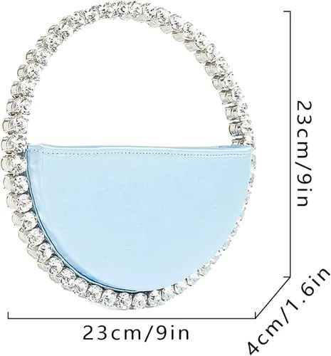 Miniatura 3 de CARZA Bolso de noche con diamantes de imitación brillantes para mujer, bolso de diseñador para boda, fiesta, asa superior