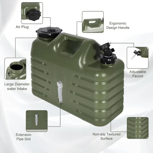 Miniatura 2 de REDCAMP Contenedor de agua portátil de 4 galones/15L con espiga, jarras de agua para camping, tanque de agua, almacenamiento portátil de agua