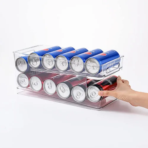 OnDisplay FIFO Gravity - Organizador de latas de soda/cerveza para refrigerador, almacena hasta 12 latas en el refrigerador, solución de