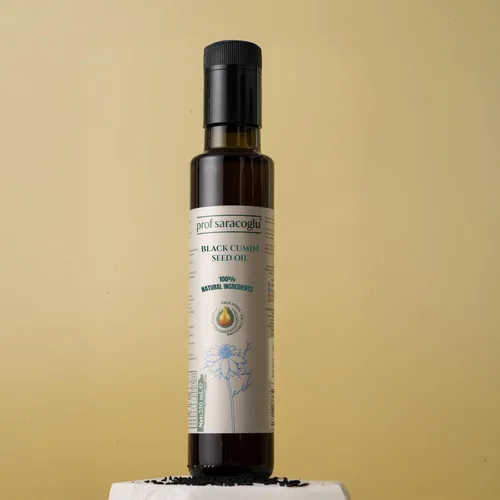 Miniatura 9 de Prof Saracoglu Botella de vidrio prensado en frío con aceite de semilla negra de alta calidad, Nigella Sativa turca, sin refinar y sin disolventes