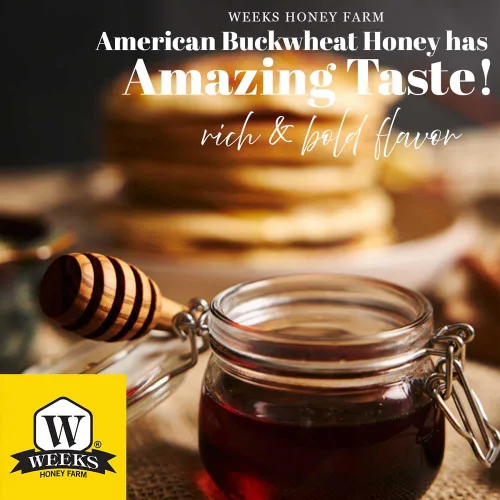 Miniatura 3 de Pure Raw Unfiltered Buckwheat Honey, 32 oz - Premium Dark American Buckwheat Honey by Weeks Honey Farm Bold Molasses Flavor