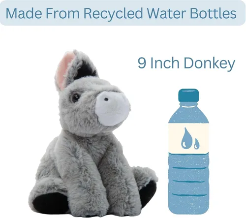 Miniatura 3 de The Petting Zoo Peluche de burro floppy, regalos para niños, animales salvajes de vida silvestre, juguete de peluche de burro de 9 pulgadas