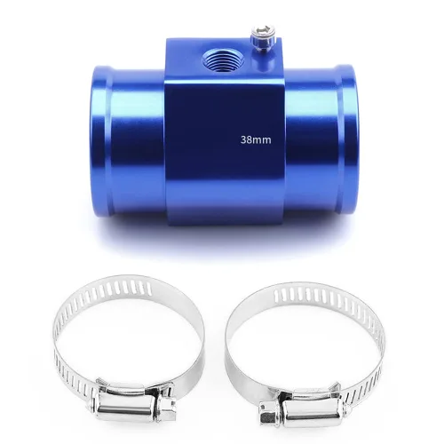 Miniatura 9 de Abrazadera de adaptador de sensor de radiador para tubo de junta de temperatura de agua de aluminio, medidor de temperatura, abrazadera azul de 34 mm