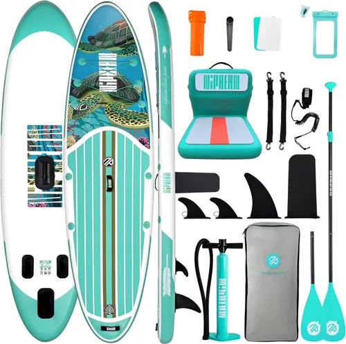 Miniatura 21 de Niphean Tabla de remo inflable con accesorios de SUP, cubierta de EVA antideslizante, tablas de remo inflables de 10 pies 6 pulgadas para adultos