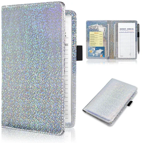 Miniatura 13 de ACdream - Libretas de servicio para camarera, libreta de anotación de comensales, lindo organizador de piel y cartera para dinero, para presentar AB