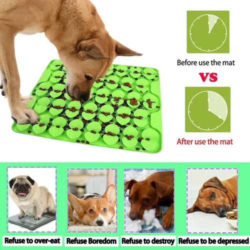 Miniatura 2 de Alfombrilla de Olfateo de Silicona Grande para Perros Pequeños, Medianos y Grandes para Comer Más Lento, Tapete Alimentador Lento para Lamer