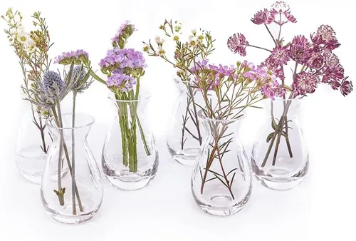 Miniatura 3 de CHIVE "George" - Jarrones de cristal para flores, juego de 5, pequeños y elegantes jarrones de cristal transparente, paquete a granel
