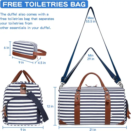 Miniatura 2 de Oflamn Bolsa de fin de semana para mujer, bolsa de lona para la noche, bolsa de viaje grande, bolsa de viaje con compartimento para zapatos, juego