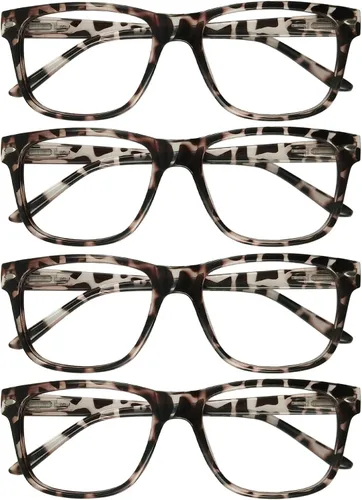 Miniatura 8 de Paquete de 4 lentes de lectura con bisagras de resorte, lectores rectangulares para mujeres y hombres 1.0 1.25 1.5 1.75 2.0 a 4.0