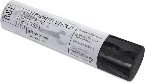 Pinturas R&F hechas a mano - Barra de pigmento al óleo profesional, Gris Payne, 188 ml Payne's Grey