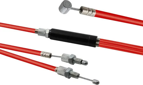 Miniatura 3 de Cable de freno y carcasa, BMX Bicicleta Bicicleta Gyro Cables de Freno Delantero y Trasero (Superior e Inferior) Rotor Spinner Rojo