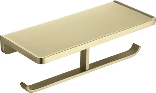 Miniatura 12 de TRUSTMI Soporte de papel higiénico con estante para teléfono, accesorios de baño, dispensador de rollo de pañuelos, almacenamiento, montaje en Oro