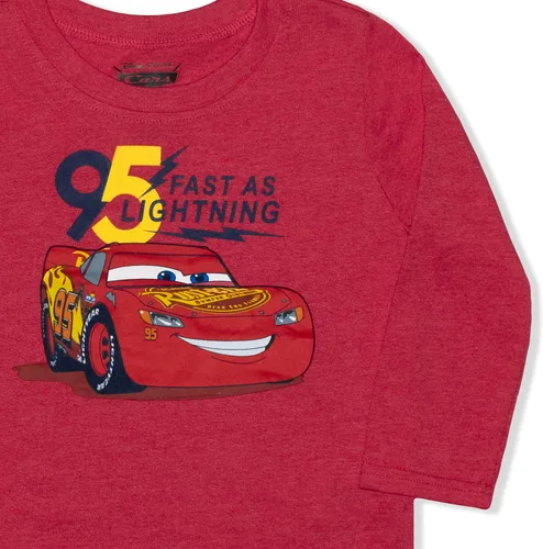 Miniatura 3 de Disney Cars Lightning McQueen Jogger Set for Boys, Toddlers' Long Sleeve Tee and Jog Pants