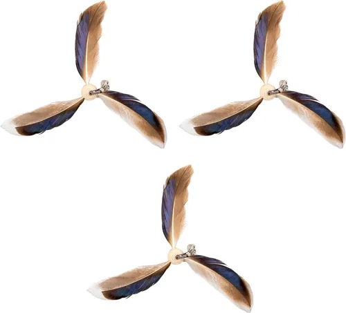Miniatura 9 de JXFUKAL Juguetes de varita para gatos, juguetes interactivos para gatos con 3 recargas de plumas, alambre de acero flexible de 29'', mango de madera