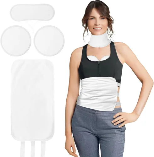 Paquete de 4 piezas de aceite de ricino orgánico para estómago, cuello, pecho, vientre, desintoxicación hepática, compresa de aceite de ricino
