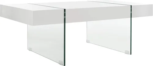 Safavieh Página de inicio Jacob Mesa de centro con patas de vidrio y blanco Blanco/Vidrio