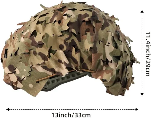 Miniatura 8 de Funda táctica para casco de malla transpirable, camuflaje camuflaje para casco táctico militar, combate, casco rápido