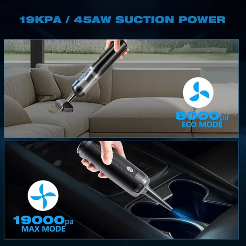 Miniatura 4 de HAUSMEISTER Airflex Go - Aspiradora inalámbrica para automóvil de 16000 Pa, aspiradora de mano 4 en 1 con plumero e inflador, mini aspiradora