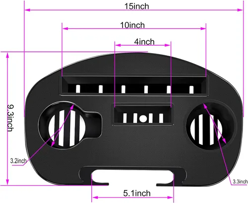 Miniatura 3 de Bandeja para silla de gravedad cero, paquete de 2 portavasos versión mejorada para silla de gravedad cero, mesa de silla de utilidad con clip