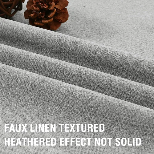 Miniatura 11 de H.VERSAILTEX - Cortinas 100% opacas con aislamiento térmico, texturizadas, de lino, con bloqueo de calor y luz completa, p/sala de estar y Roble