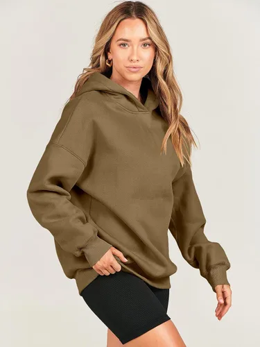 Miniatura 4 de ANRABESS Sudaderas de gran tamaño con capucha de forro polar para mujer, sudaderas casuales de manga larga, sueltas, ropa de otoño 2023