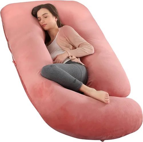 Miniatura 17 de Elover Almohada de embarazo imprescindible para el embarazo, almohada de apoyo de maternidad de cuerpo completo para mujeres embarazadas con funda