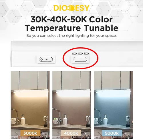 Miniatura 4 de Iluminación LED enlazable debajo del gabinete de 22.5-22 pulgadas 9W (equivalente a 60W) 900 lúmenes 3000K/4000K/5000K color seleccionable ETL