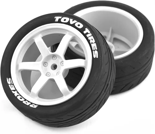 Miniatura 4 de Lifehead - Neumáticos y ruedas para 1/10 RC On-Road Touring Drift Car HSP Tamiya XV01 TT01 TT02 HPI Kyosho FAZER MK2/0.472 in Hex Blanco