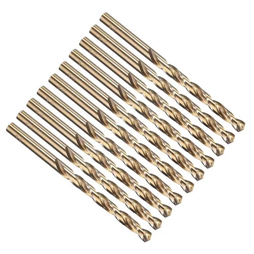 Miniatura 85 de PATIKIL Broca Jobber de 0.039 in, vástago recto M35 cobalto 5% acero de alta velocidad 135° acabado dorado para metal duro de acero inoxidable - 2