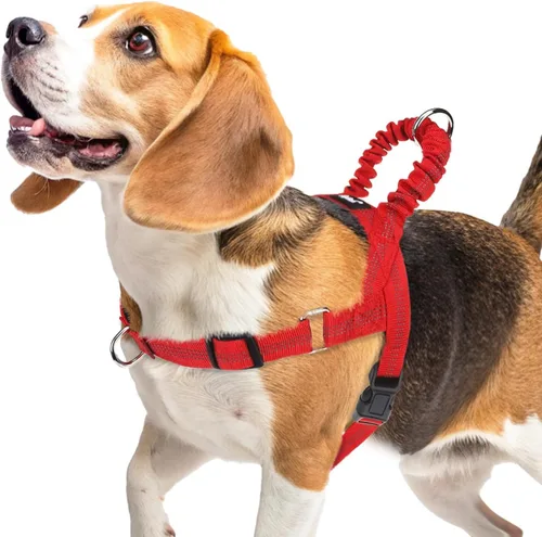 Miniatura 7 de PUPTECK Arnés sin tirones para perro de tamaño mediano, ajustable con chaleco reflectante para mascotas con asa de bungee, a prueba de escapes y sin