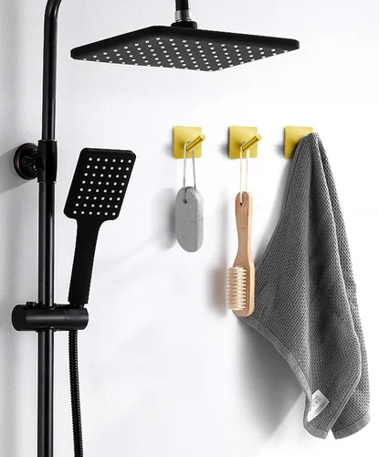 Miniatura 4 de xdgeLoad Ganchos adhesivos resistentes, paquete de 8 ganchos para toallas de baño, ganchos de pared adhesivos para baños, abrigos, batas, cocina