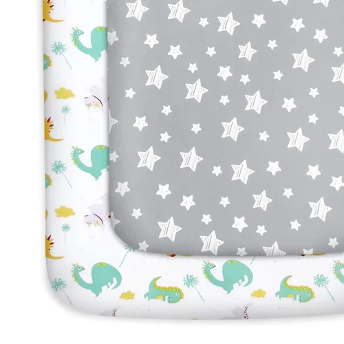 Miniatura 19 de Sábanas para Pack and Play para niña, paquete de 2 sábanas para mini cuna, sábana ajustada para corralito elástica, compatible con Graco Pack n