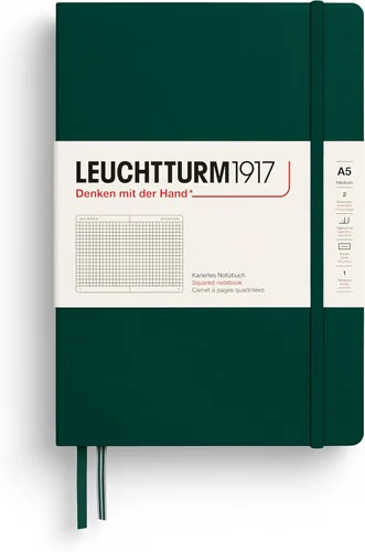 Miniatura 38 de LEUCHTTURM1917 - Cuaderno de tapa dura mediano A5 con 251 páginas numeradas para escritura y diario (verde menta, con puntos)