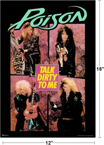 Miniatura 3 de Poison Talk Dirty To Me Single Shots Heavy Metal Music Merchandising Retro Vintage 80s 90s Banda Estética Cool Wall Art Poster 12x18