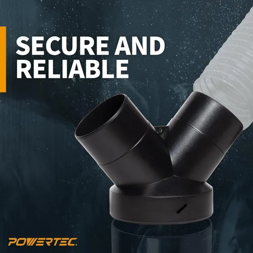 Miniatura 3 de POWERTEC 70189 Conector en Y para colector de polvo Reductor de manguera de 6 pulgadas a 4 pulgadas para sistema de recolección de polvo