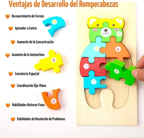 Miniatura 2 de Montessori Mama Rompecabezas de madera para niños de 2 a 4 años, juguetes Montessori para niños de 3 años, juguetes de animales para niños pequeños