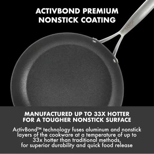 Miniatura 4 de Babish Juego de 10 Piezas de Ollas y Sartenes Anodizado Duro Láser Titanio Forever Tecnología Antiadherente Duradero - Negro Negro