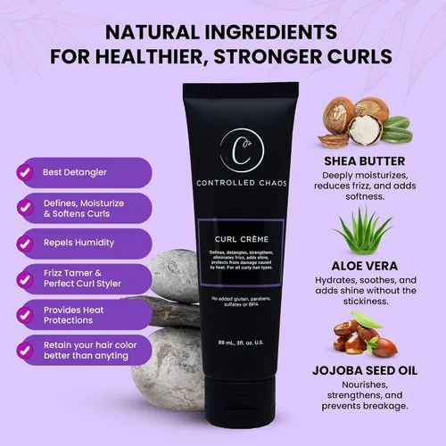Miniatura 6 de Controlled Chaos, Como se ve en Shark Tank Curl Defining Cream para todo tipo de cabello para añadir suavidad y controlar el rizado, crema