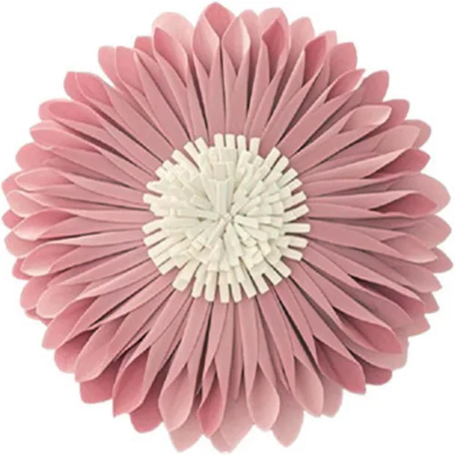 Miniatura 14 de Almohada redonda suave y redonda con forma de girasol, cojín en forma de margarita, hecha a mano, almohada decorativa de flores de felpa suave
