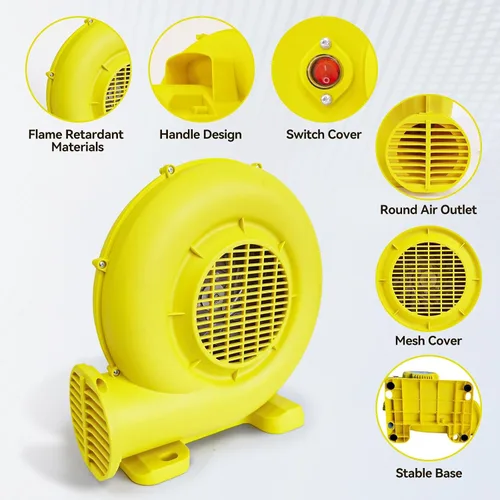 Miniatura 4 de Soplador de Casa de Rebote, Soplador Inflable Potente de 380W 0.51HP Bomba de Aire Portátil para Inflables al Aire Libre, Casa de Burbujas