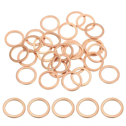 Miniatura 40 de PATIKIL Anilla de arandela de cobre M4, 25 piezas, 4mm ID 8mm OD 1mm de espesor, arandela plana métrica de sello de cobre para tornillos, pernos
