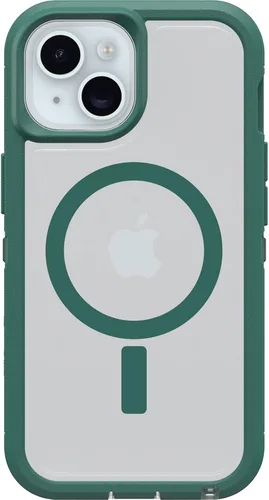 OtterBox Funda transparente para iPhone 16e, 15, 14 y 13 Defender Series XT - Terciopelo Evergreen (transparente), sin pantalla, resistente, se