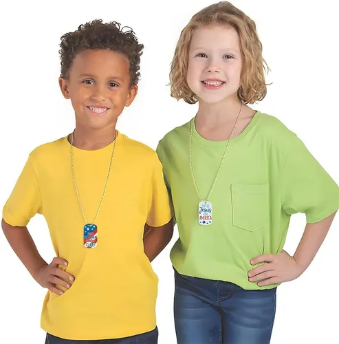 Miniatura 3 de Fun Express Collares patrióticos religiosos con placa de perro 12 piezas