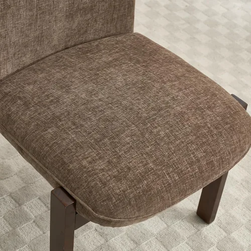Miniatura 4 de Farmhouse - Juego de 2 sillas de comedor de madera, modernas sillas tapizadas de tela para cocina y comedor, cómodas sillas de lectura lateral