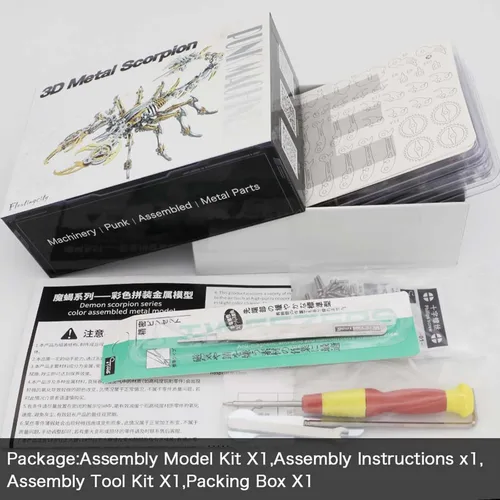Miniatura 3 de Rompecabezas de escorpión de metal 3D para adultos: rompecabezas 3D, kits de modelos de metal para construir bricolaje rompecabezas mecánico