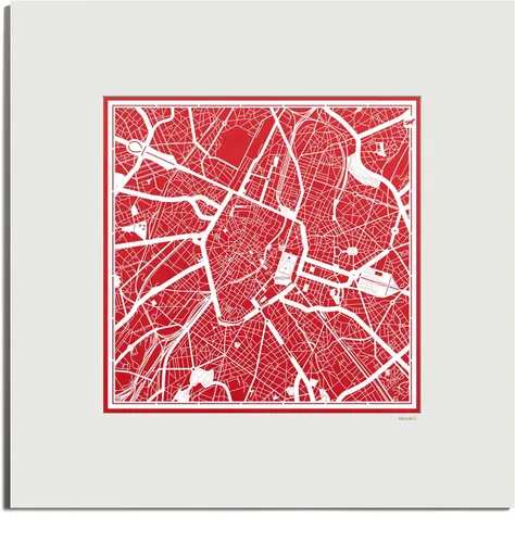 Miniatura 42 de O3 Design Studio Mapa de corte de papel Madrid negro mate de 20 x 20 pulgadas