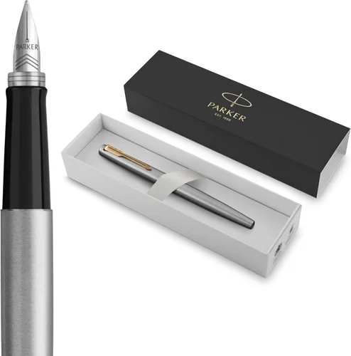 Miniatura 8 de Parker Jotter Bolígrafo de acero inoxidable CT bolígrafo, con caja de regalo, dorado, (Steel and Gold)